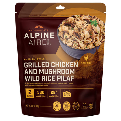 AlpineAire Grilled Chicken & Mushroom Wild Rice Pilaf Freeze-Dried Meal