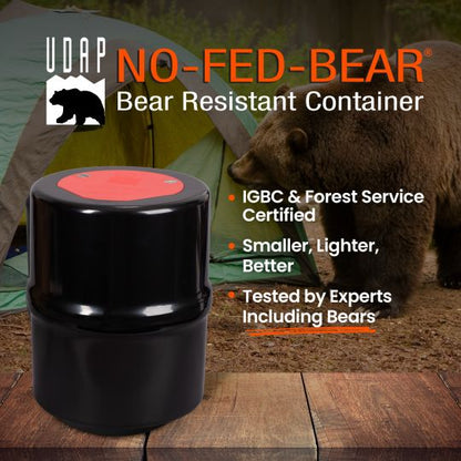 NO-FED-BEAR Bear Resistant Food Storage Canister – Backpacking Bear Canister