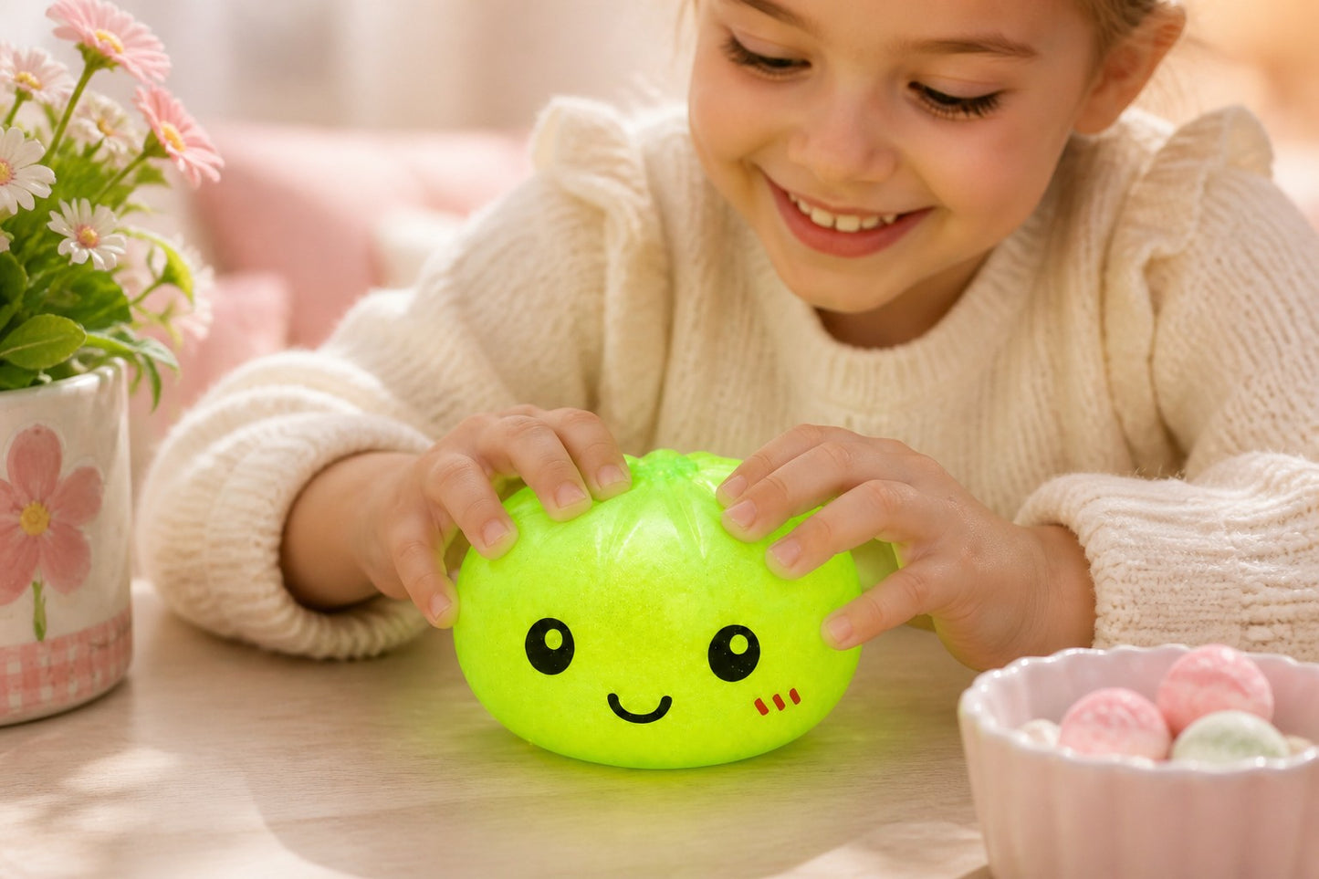 Neon Green Kawaii Bao Bun Squishy