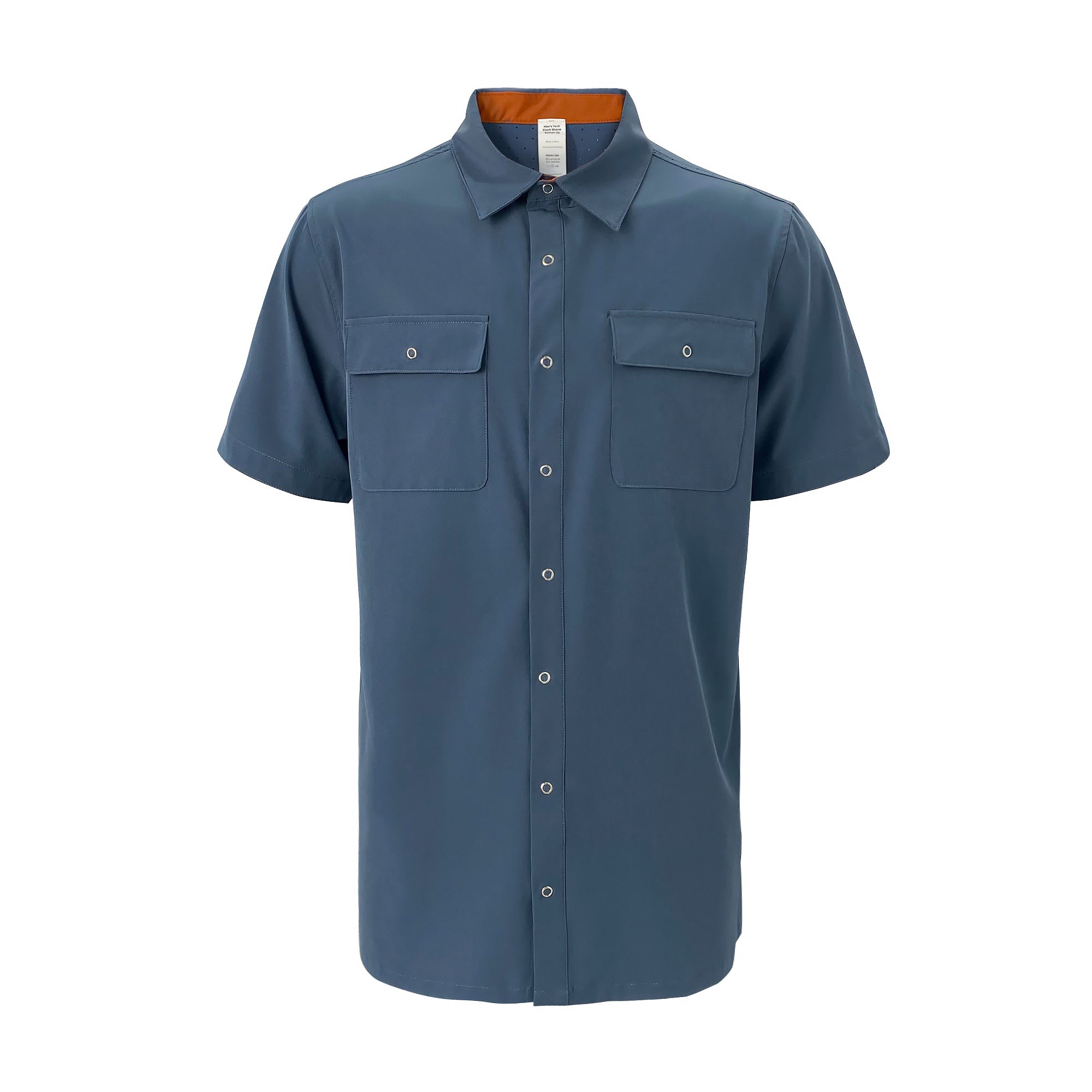RBO Men's Short Sleeve Tech Button Up, Seagrass / S