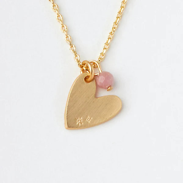 Scout Stone Intention Charm Necklace - Rhodonite/Gold