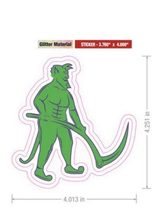 Mobtown Merch Green Devil Glitter Sticker