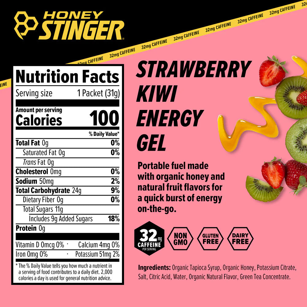 Honey Stinger Strawberry Kiwi Caffeinated Energy Gel