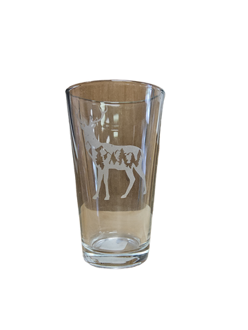 Clear Deer Pint Glass