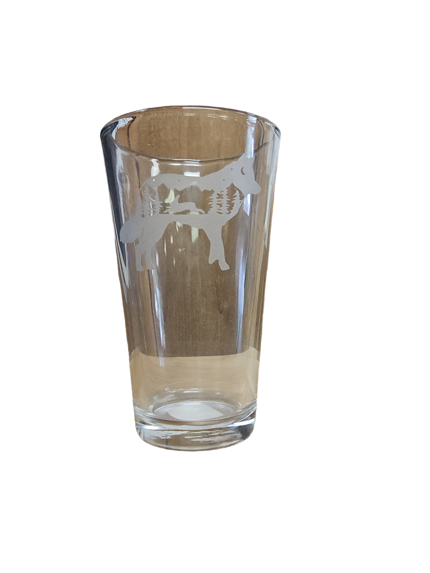 Clear Wolf Pint Glass
