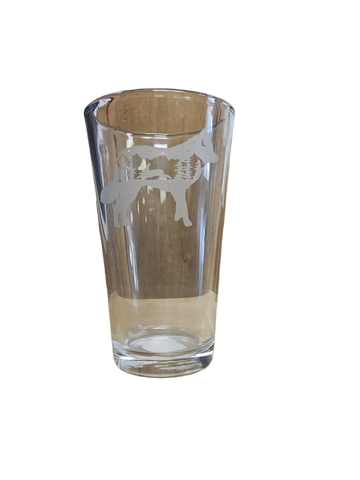 Clear Wolf Pint Glass