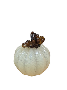 Muffinjaw Designs Small Cream Pumpkin with Brown Stem