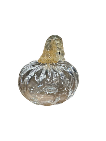 Muffinjaw Designs Small Clear Pumpkin with Gold Stem