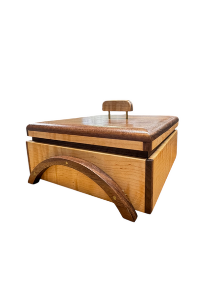 Mobile Bay Area Woodworking Maple and Walnut Keepsake Box