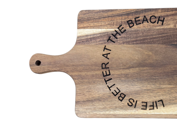 Mobile Bay Area Woodworking Life is Better at the Beach Acacia Charcuterie Board