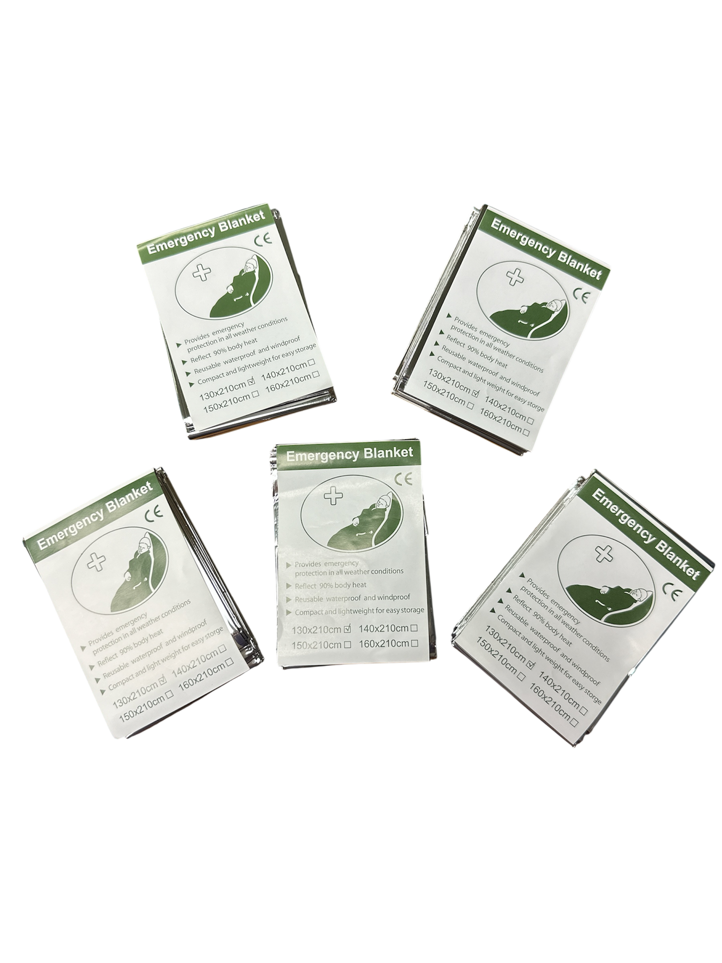 Emergency Mylar Blanket – Family Safety Set (5-Pack)