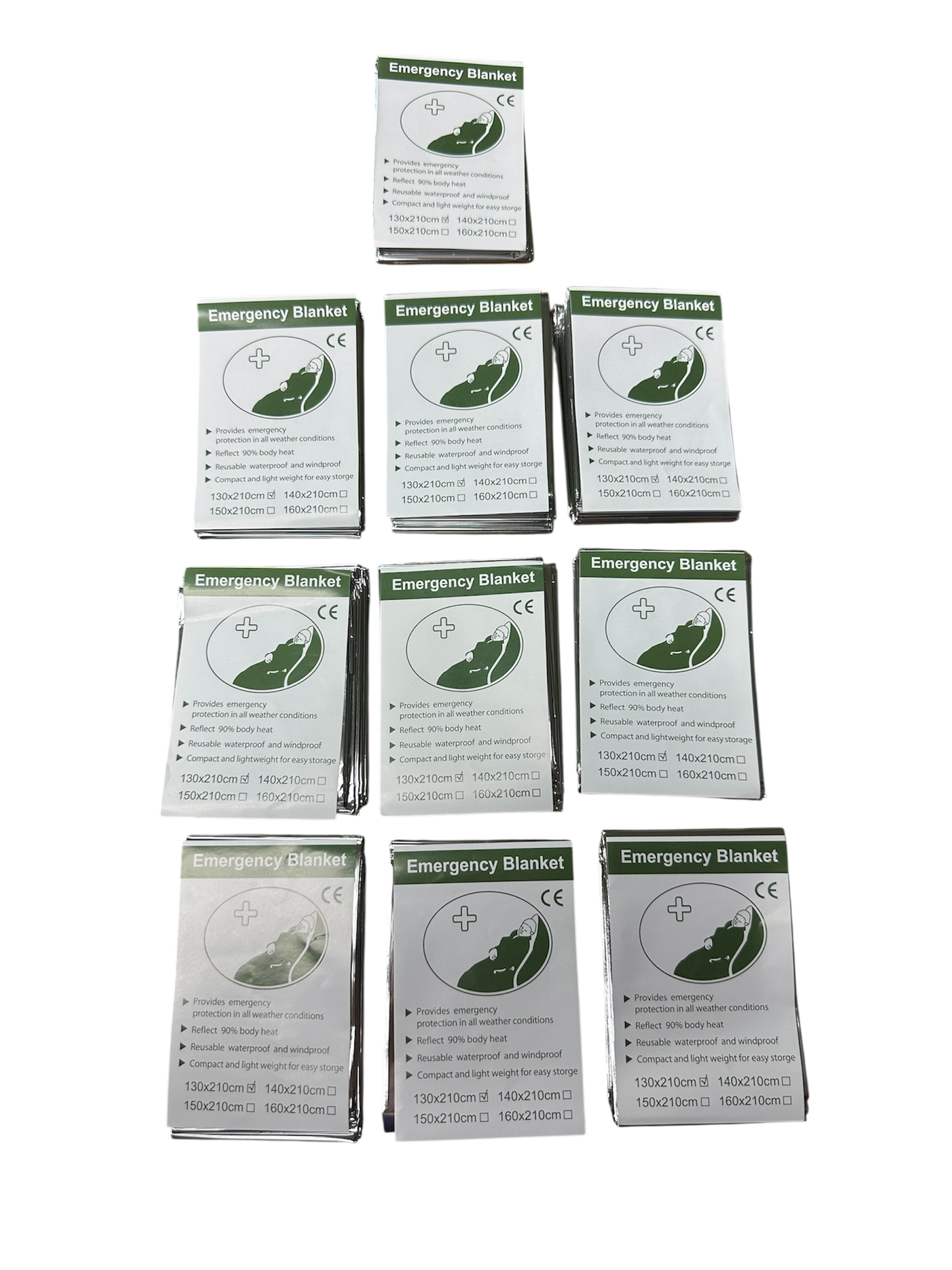 Emergency Mylar Blanket – Basecamp Supply (10-Pack)