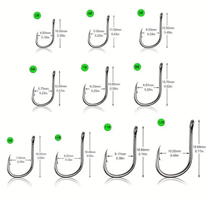 500pcs Carbon Steel Fishing Hooks #3 - #12 500pcs Carbon Steel Fishing Hooks #3 - #12