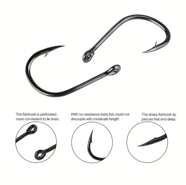 500pcs Carbon Steel Fishing Hooks #3 - #12