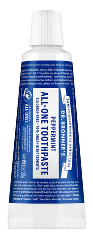 Dr. Bronner's Peppermint Toothpaste - 1oz | Care & Maintenance