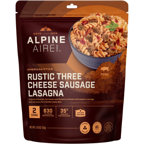AlpineAire Rustic Three Cheese Sausage Lasagna Freeze-Dried Meal