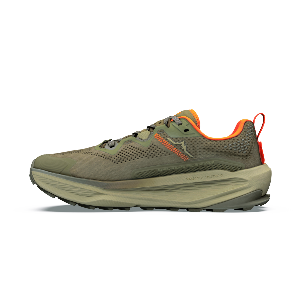 Men's Altra Olympus 7 Dark Olive/Black trail shoe, alternate view