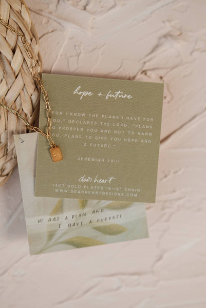 Dear Heart - Hope + Future Mini Tag Necklace