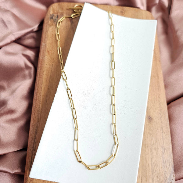 Luxury Gold Paper Clip Chain - 18" - Jewelry