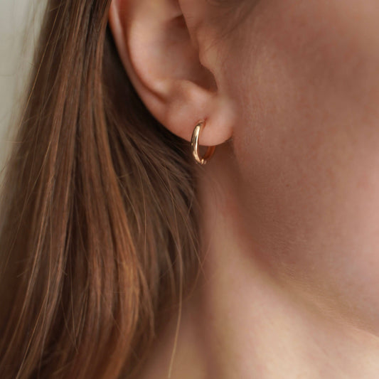 Victoire Collection - Gold plated mini hoop earrings: Gold Plated