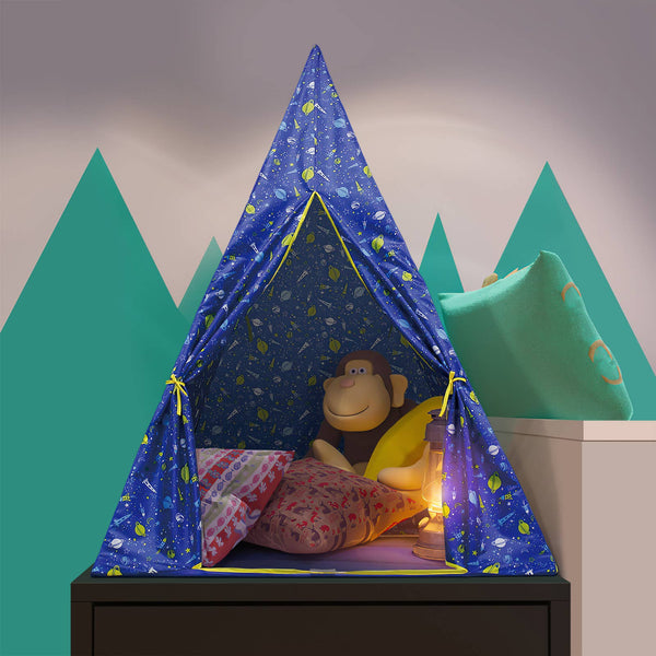 Teepee Play Tent for Kids Stars Rockets Play Tent