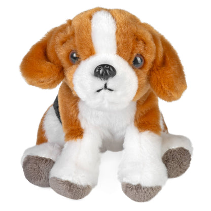 Wild Republic Pocketkins Eco Beagle Stuffed Animal, 5 Inch, front view