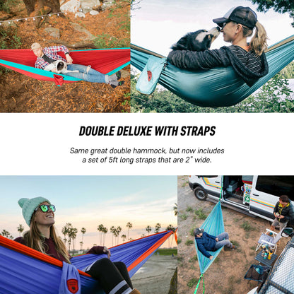 Double Deluxe Hammock with Straps – 2 Person Camping Hammock