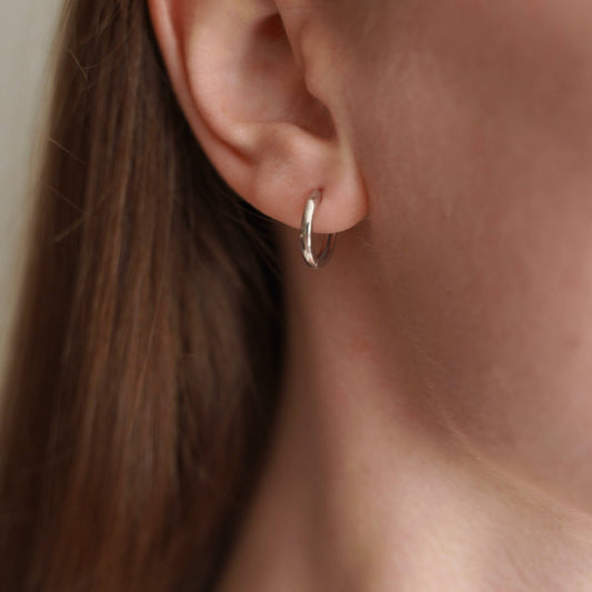 Victoire Collection - Gold plated mini hoop earrings: Silver 925