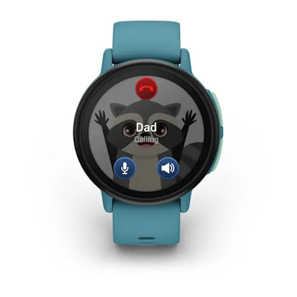 Garmin Bounce 2 kids smartwatch in Turquoise, right angle