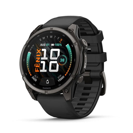 Garmin fēnix 9 47mm Carbon Gray DLC Titanium with Black Silicone Band