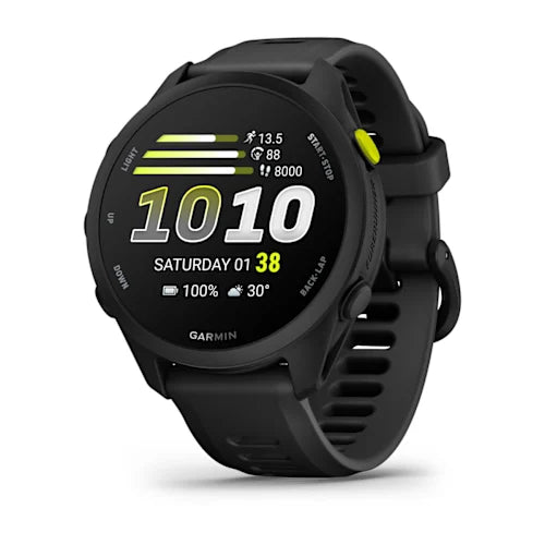 Garmin Forerunner 70 Black GPS running smartwatch, front view