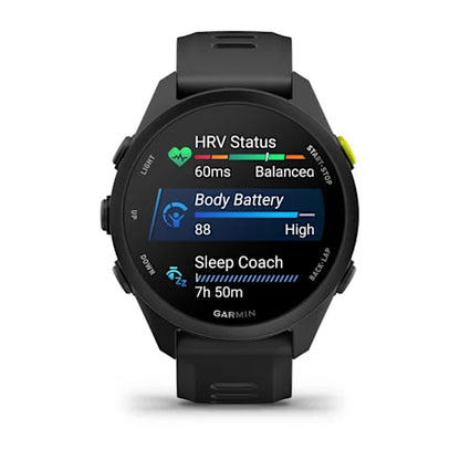 Garmin Forerunner 70 Black GPS running smartwatch, right side view