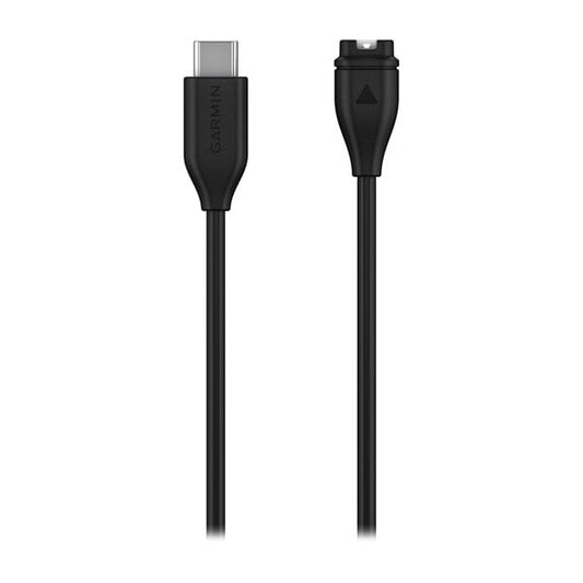 Garmin charging and data cable showing USB-C and Garmin device plug connectors