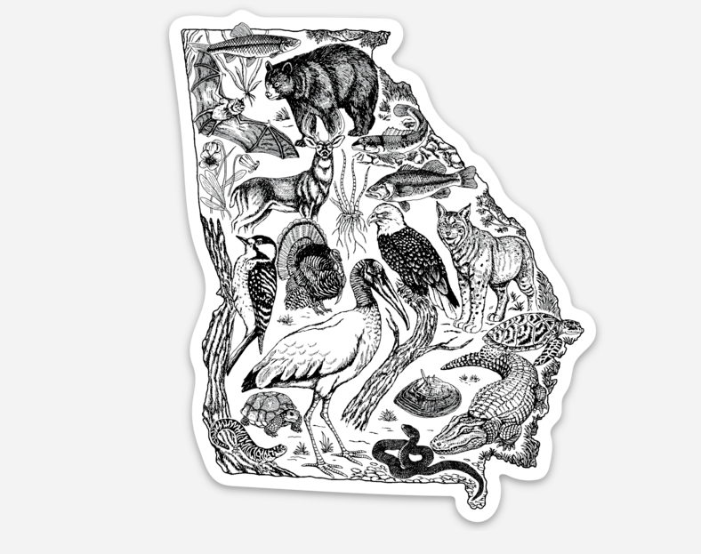 Georgia Wild Animals Sticker