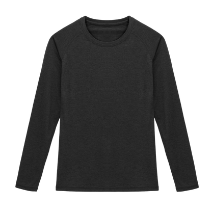 Grace Dog River Performance Tech Long Sleeve in Heather Black, front view