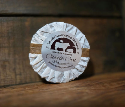 Mimi and Poppy's Place Charlie Coal Platinum shampoo bar, supplier photo 1