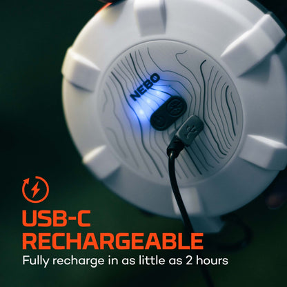 NEBO LUNA 400+ Rechargeable Lantern & Color String Light