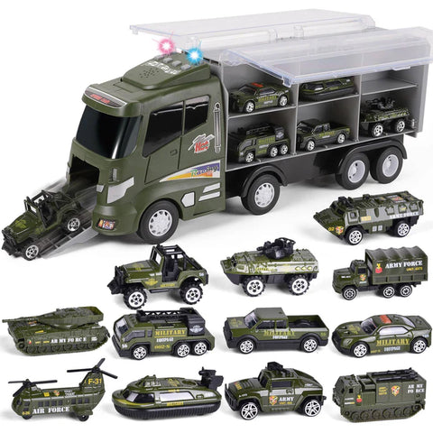 12-in-1 Army Carrier Toy Truck with Sound for Kids | Toys & Games