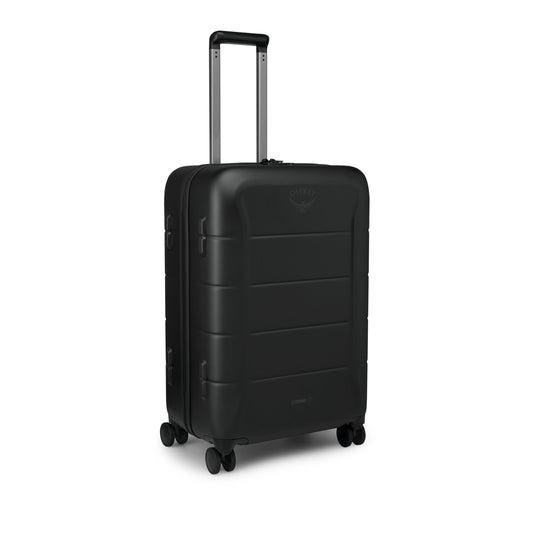Osprey Ozone Hardside 27" / 75L Checked Luggage in Black, angled view
