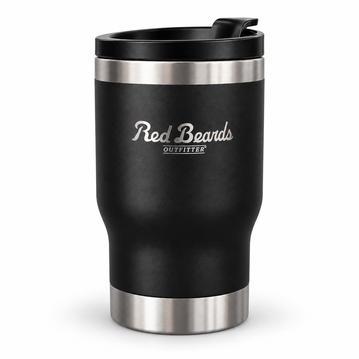 Black Dockside 4-in-1 Drink Hugger with silver Red Beard's Outfitter engraving