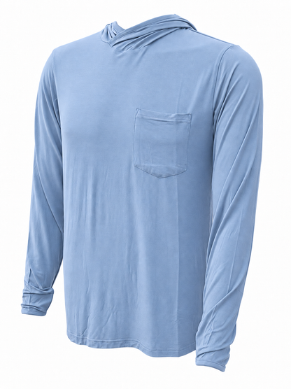RBO Stealth Hoodie in Coastal Blue, product-only front view