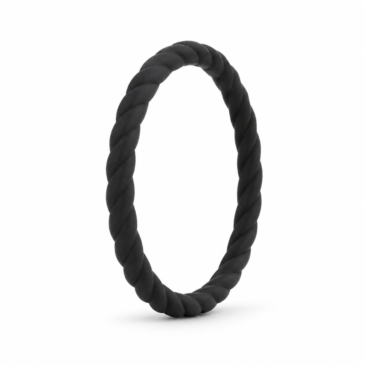 Titan Rings women’s braided silicone ring in Black