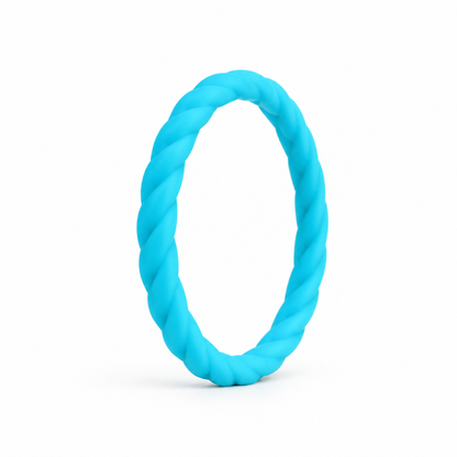 Titan Rings women’s braided silicone ring in Blue