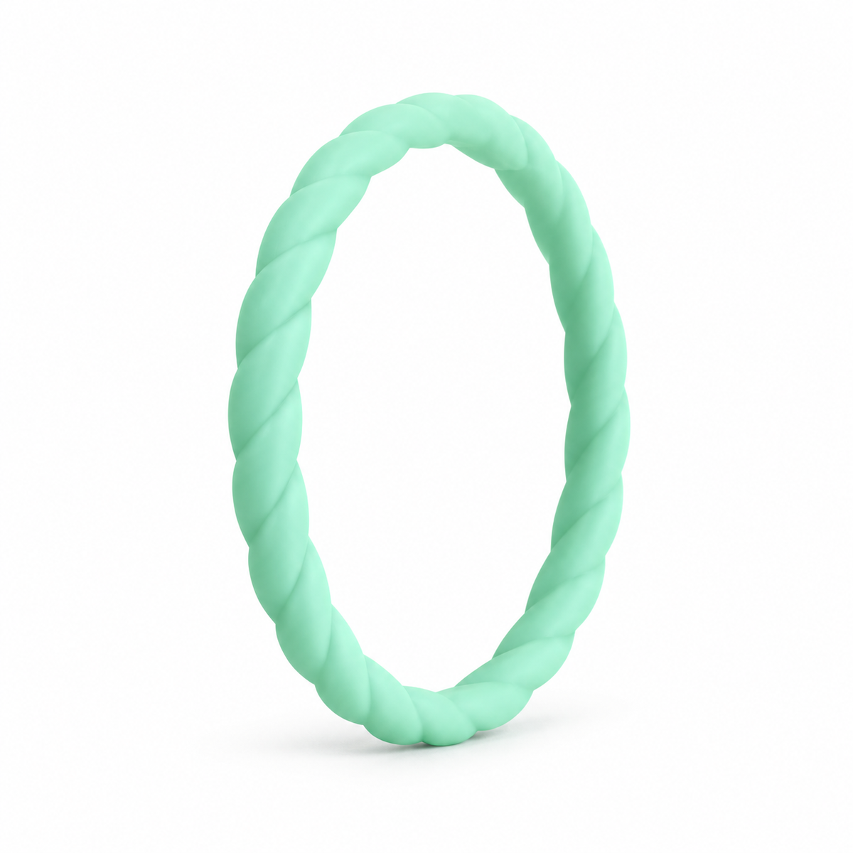 Titan Rings women’s braided silicone ring in Green