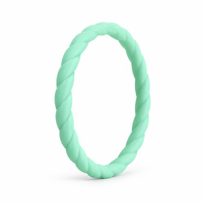 Titan Rings women’s braided silicone ring in Green