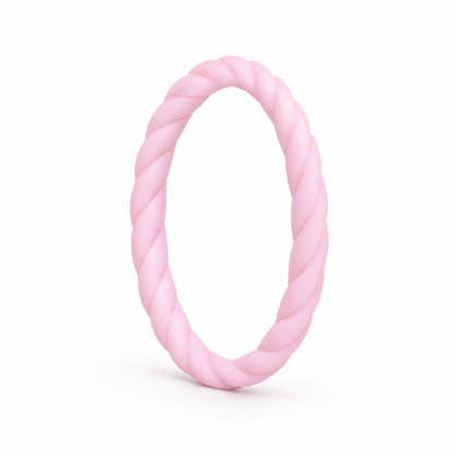 Titan Rings women’s braided silicone ring in Pink