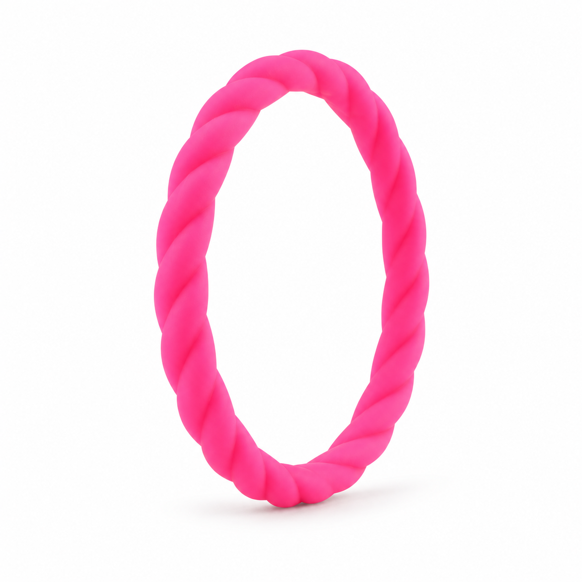 Titan Rings women’s braided silicone ring in Rose Red