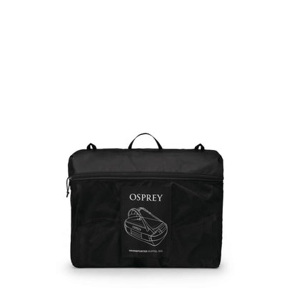Osprey Transporter Duffel 150 packed into mesh storage bag with product illustration on the front