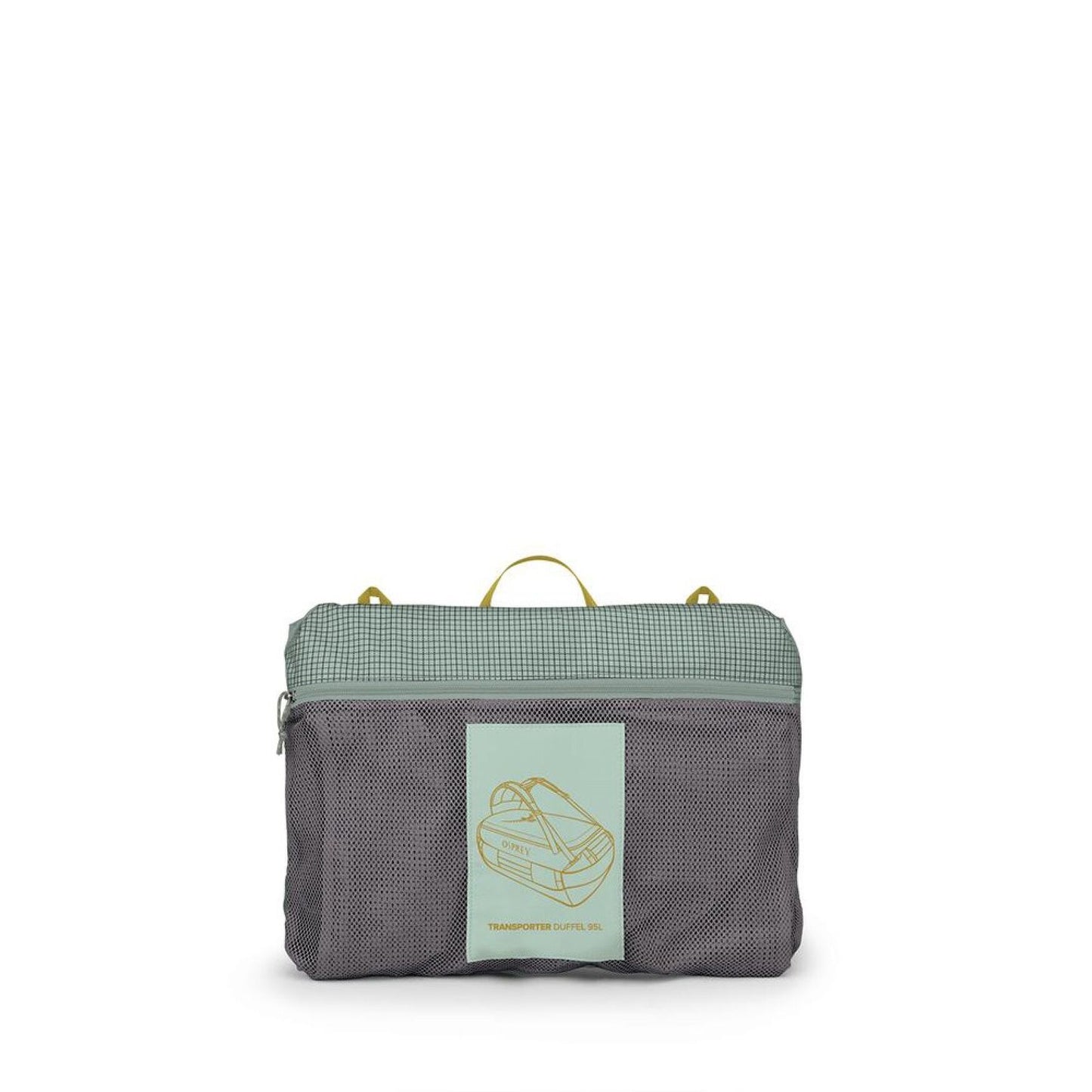 Osprey Transporter Duffel 95 in Frosty Mint color, side view