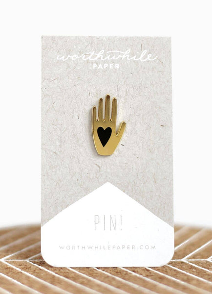 Worthwhile Paper - Hand + Heart Enamel Pin